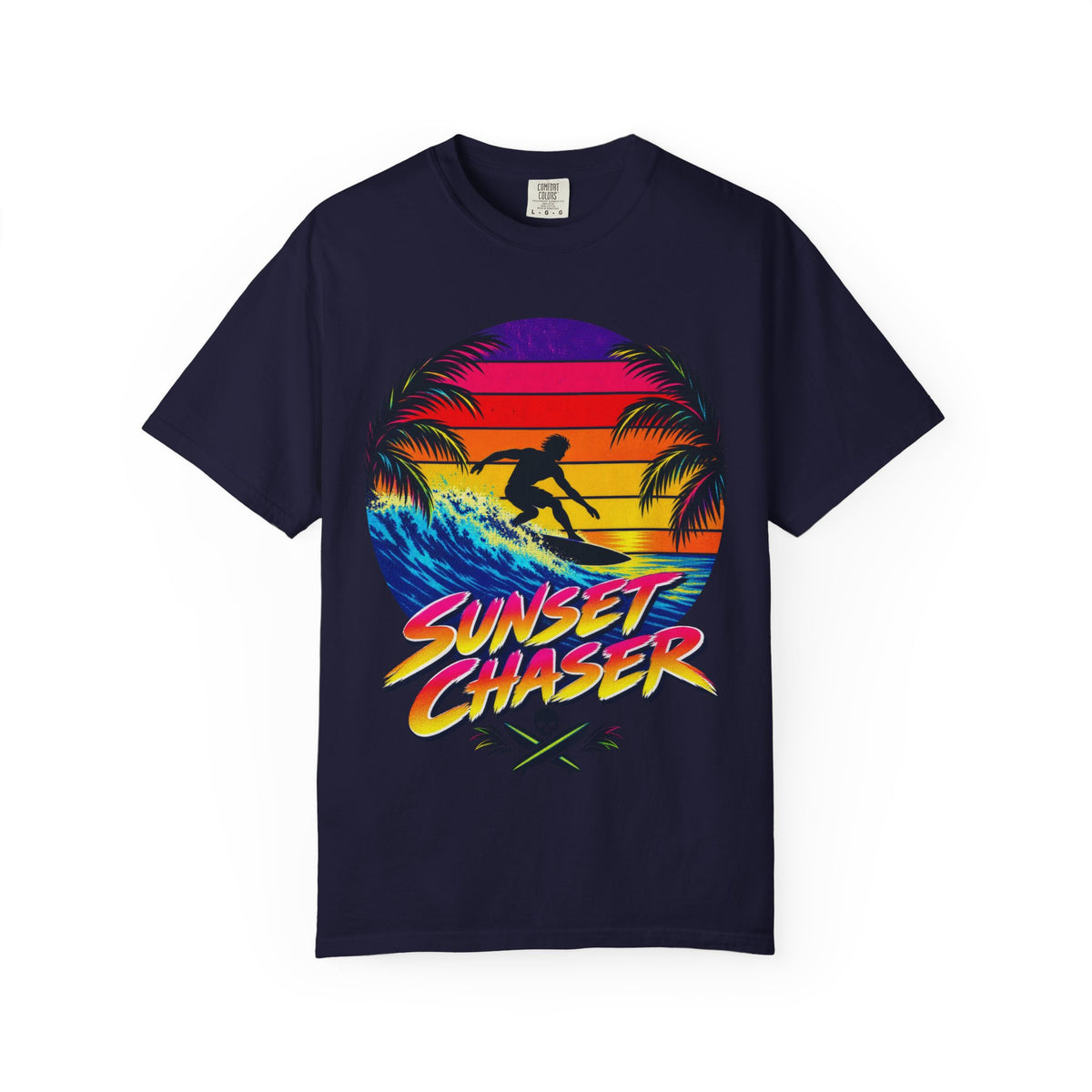 Sunset Chaser Tee | Retro Sunset Shirt | Tropical Surf T-Shirt | Comfort Colors