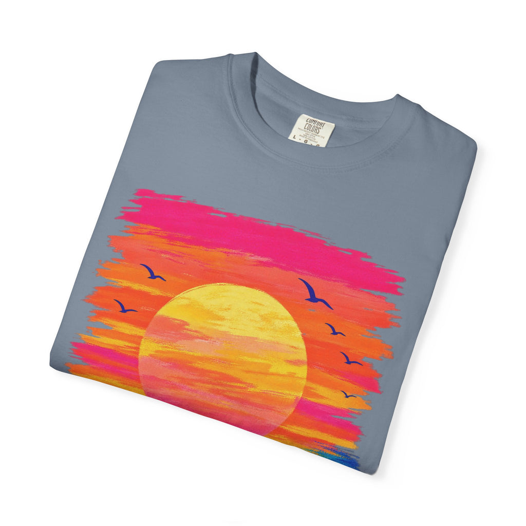Grunge Sunset Surfer Shirt | Retro Stripe Surf Tee | Comfort Colors T-Shirt