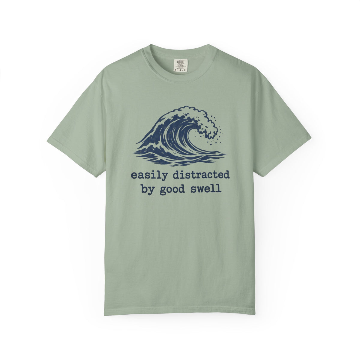 Easily Distracted By Good Swell Tee | Funny Surfer Shirt | Retro Wave T-Shirt | Comfort Colors Surf Gift