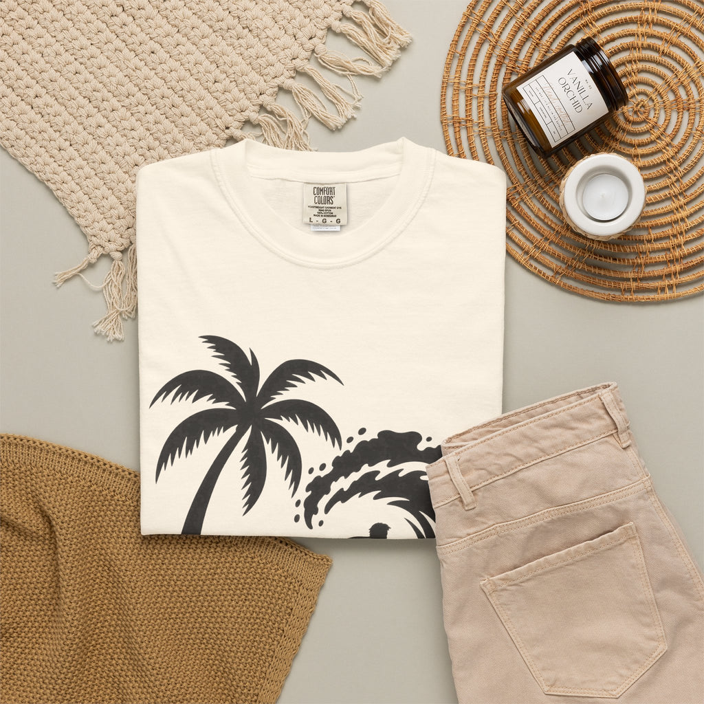 Let It Ride Surf Shirt | Surfer Wave Script Tee | Comfort Colors T-Shirt