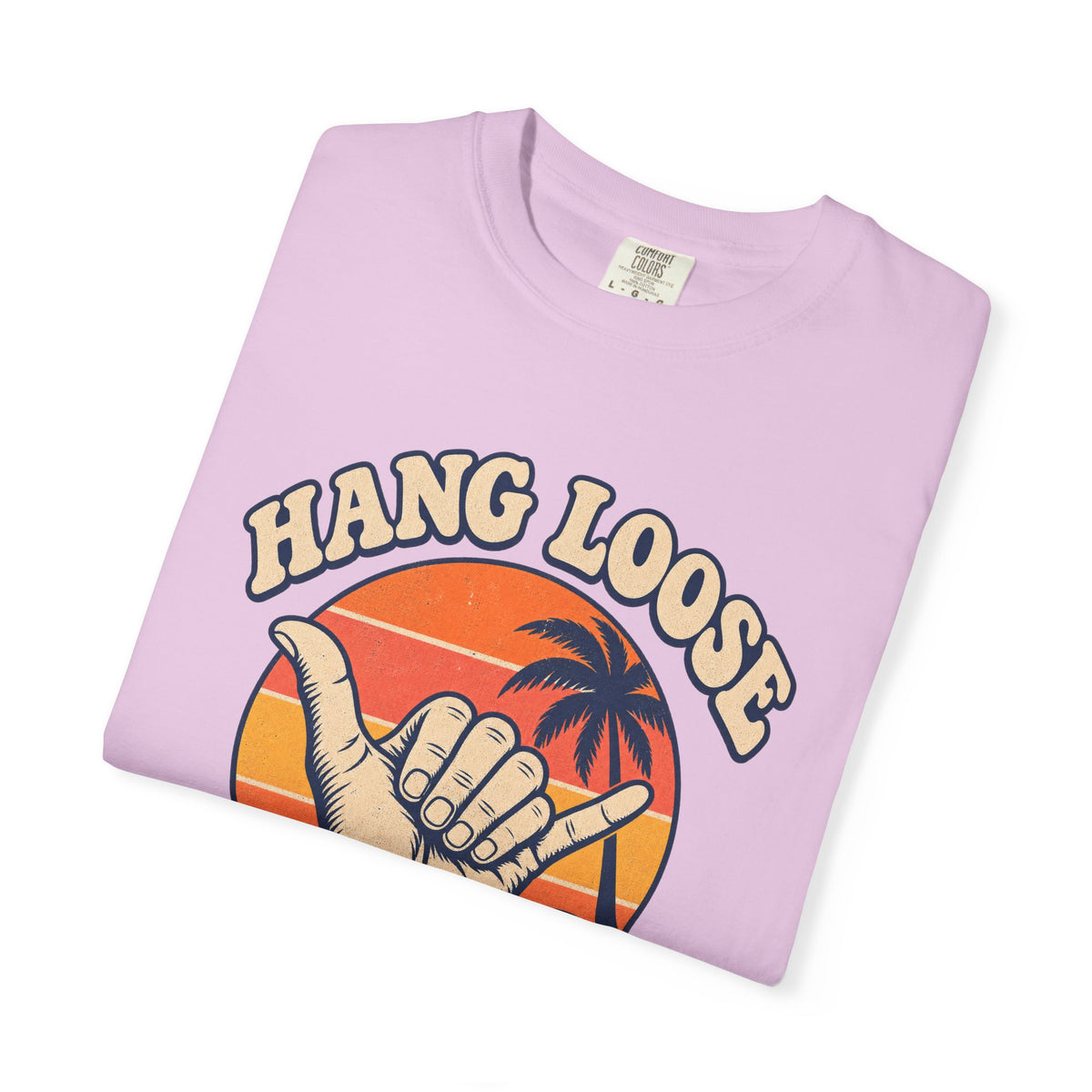 Hang Loose Tee | Shaka Retro Sunset Shirt | Island Time Surf T-Shirt | Comfort Colors Blue Jean