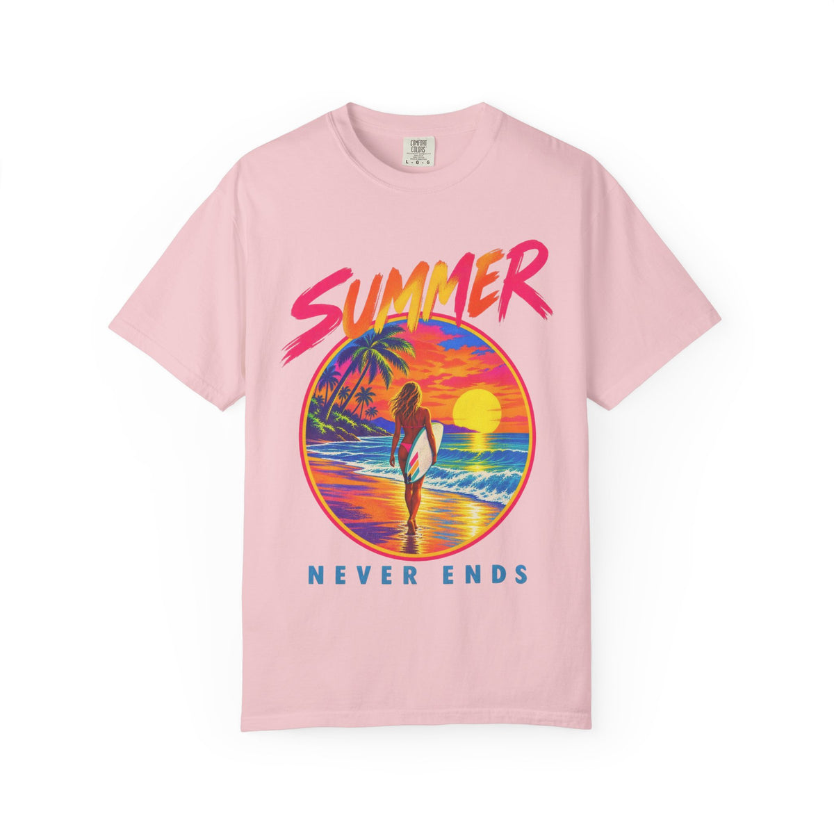 Summer Never Ends Tee | Retro Endless Summer Shirt | Tropical T-Shirt | Comfort Colors