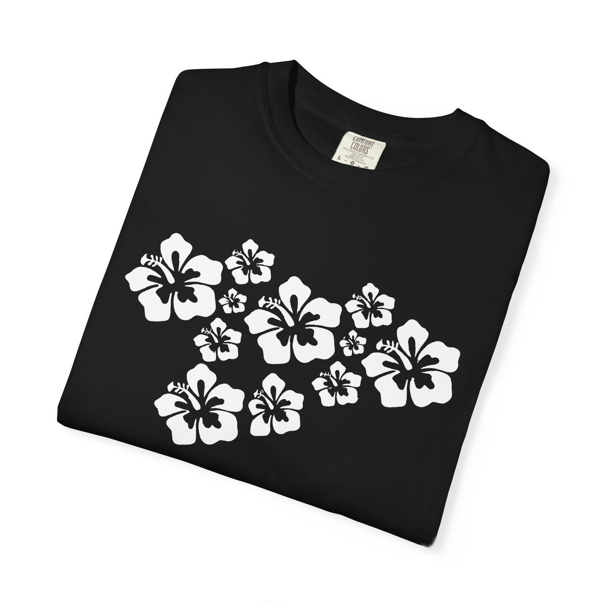 Hibiscus Flowers Tee | White Hibiscus Cluster Shirt | Tropical Island Flower T-Shirt | Comfort Colors