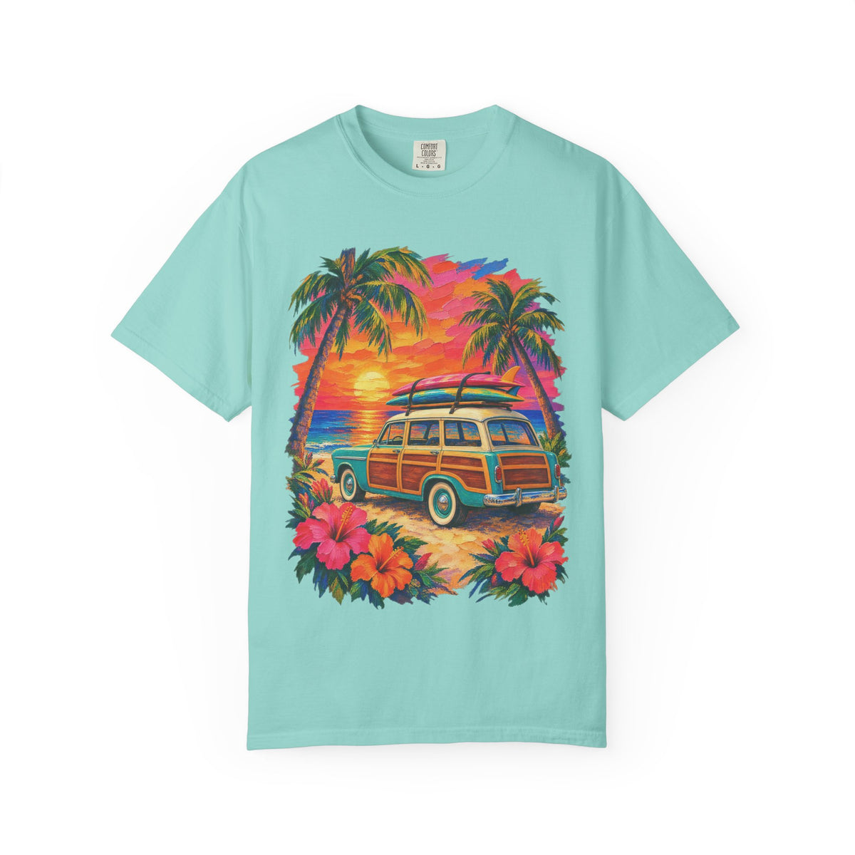 Surf Van Sunset Shirt | Retro Camper Van Beach Tee | Comfort Colors T-Shirt