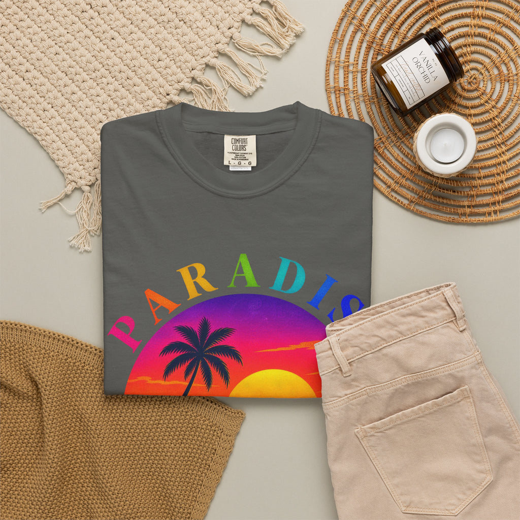 Paradise Found Tee | Tropical Island Shirt | Retro Palm T-Shirt | Comfort Colors