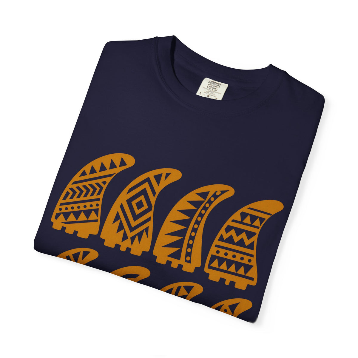 Tribal Fin Rows Shirt | Geometric Surf Fins Tee | Comfort Colors T-Shirt
