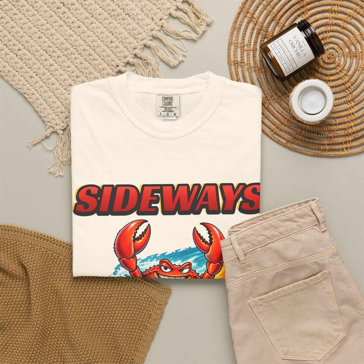 Sideways Crab Shirt | Funny Crab Bootleg Tee | Comfort Colors T-Shirt