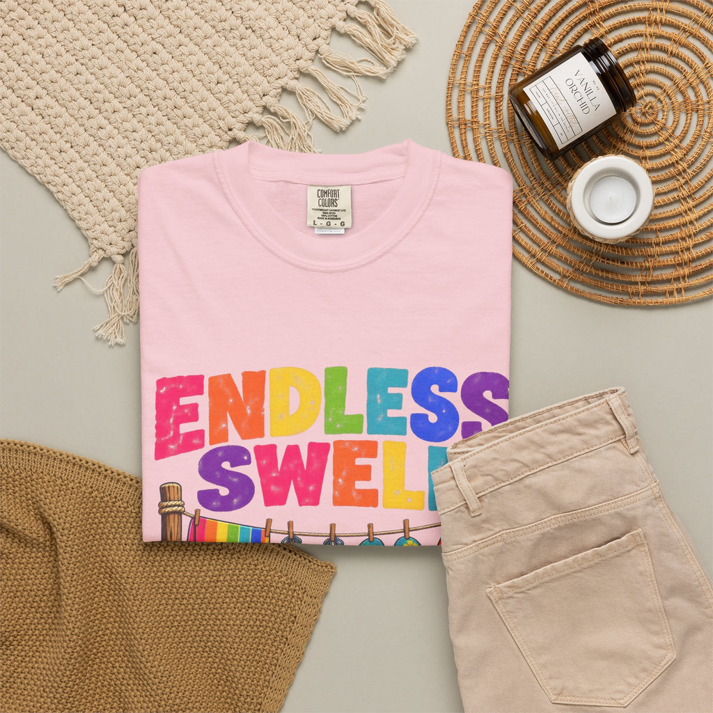 Endless Swell Season Tee | Retro Beach Clothesline Shirt | Colorful Surf T-Shirt | Comfort Colors
