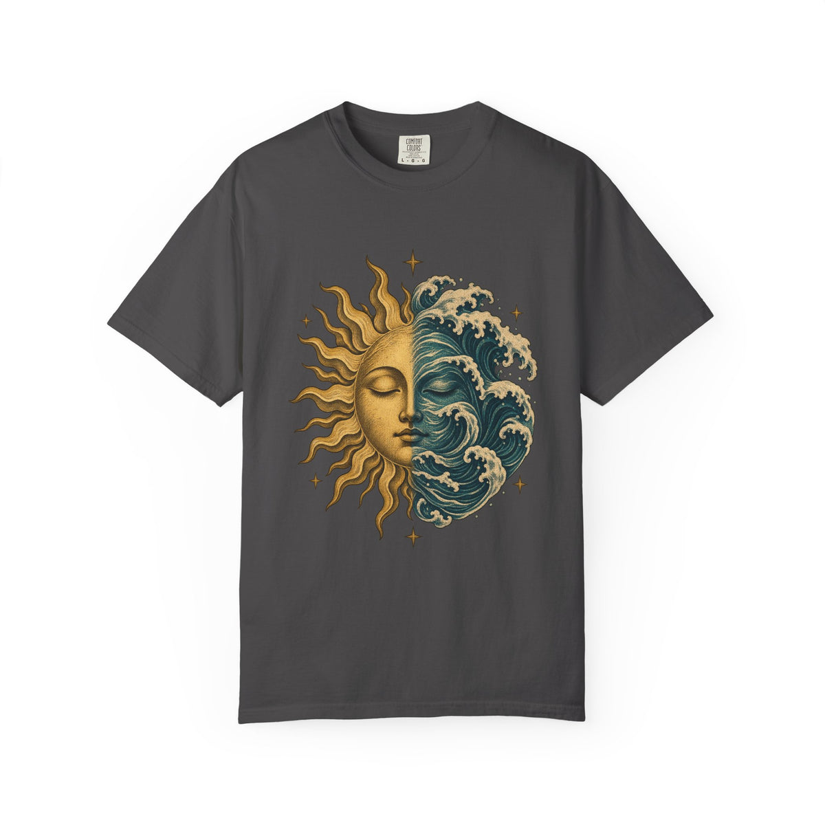 Sun And Sea Celestial Shirt | Vintage Etched Ocean Tee | Comfort Colors T-Shirt