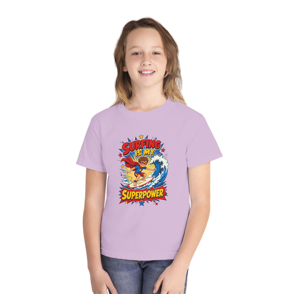 Surfing Is My Superpower Kids Tee | Superhero Surf Kids Shirt | Youth Beach T-Shirt | Surf Kid Gift