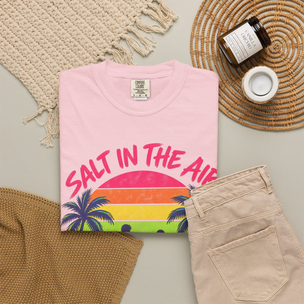 Salt In The Air Tee | Ocean Breeze Shirt | Retro Beach T-Shirt | Comfort Colors