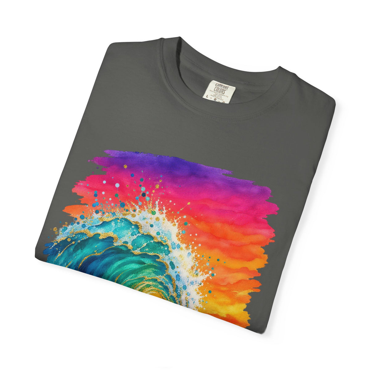 Watercolour Wave Sunset Shirt | Gold Ocean Wave Tee | Comfort Colors T-Shirt