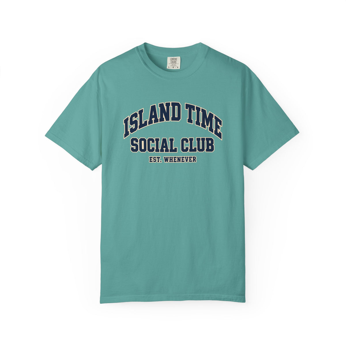 Island Time Social Club Tee | Est. Whenever | Varsity Beach T-Shirt | Comfort Colors Vacation Shirt