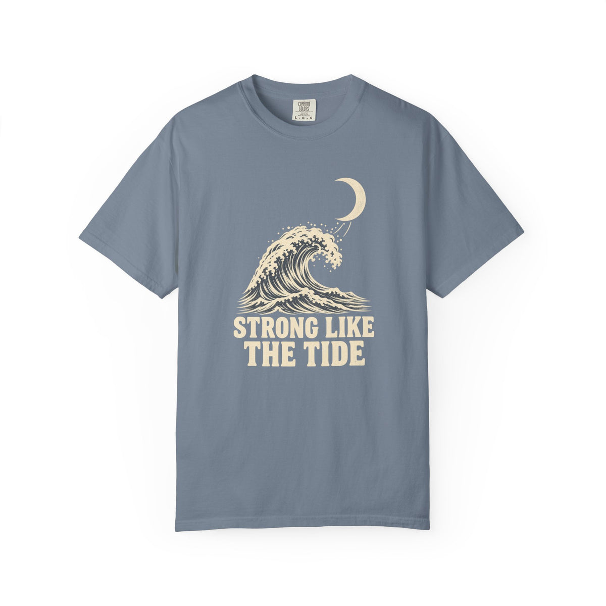 Strong Like The Tide Tee | Vintage Wave Moon Shirt | Inspirational Ocean T-Shirt | Comfort Colors Gift