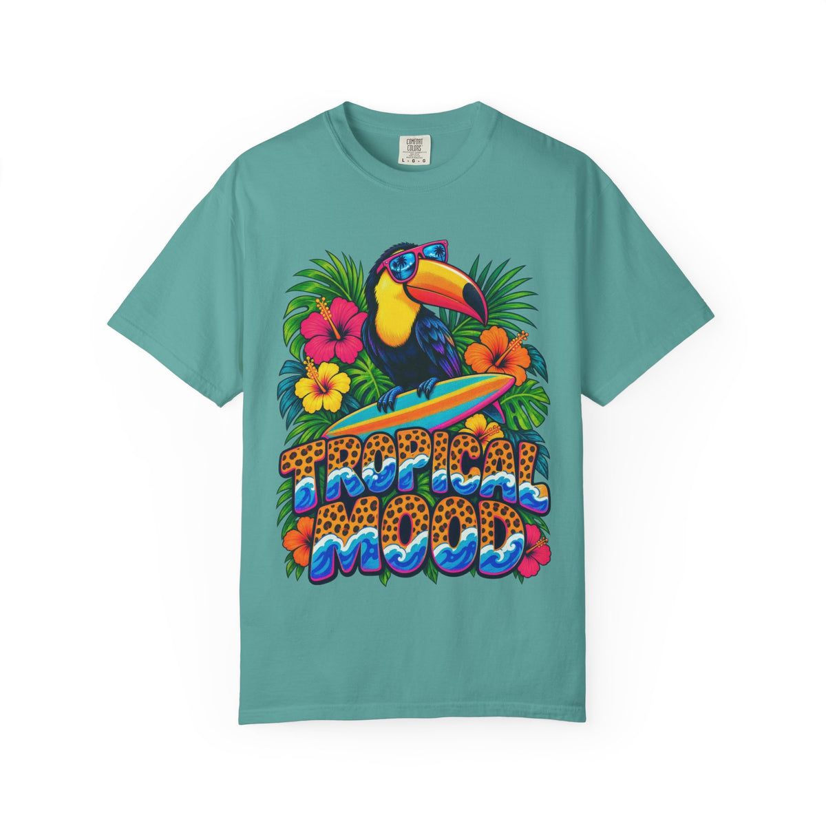 Tropical Mood Toucan Tee | Funny Toucan Surf Shirt | Tropical Jungle T-Shirt | Comfort Colors