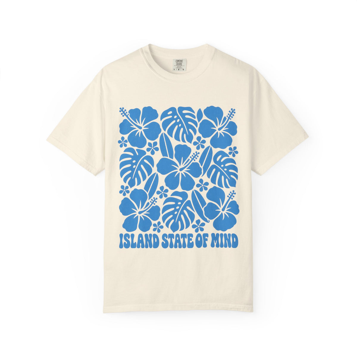 Island State Of Mind Shirt | Hibiscus Monstera Block Tee | Comfort Colors T-Shirt