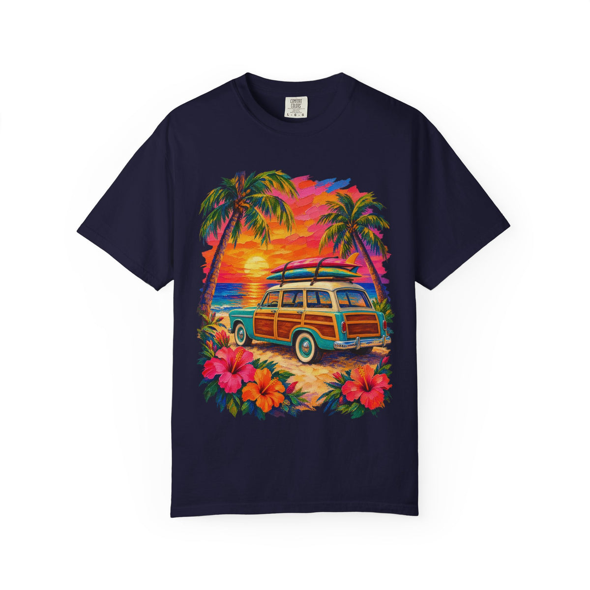 Surf Van Sunset Shirt | Retro Camper Van Beach Tee | Comfort Colors T-Shirt