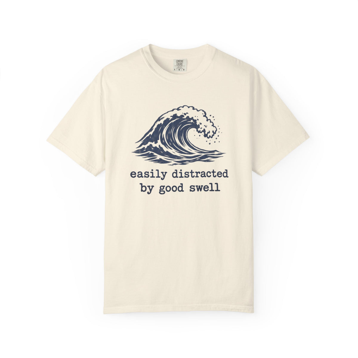 Easily Distracted By Good Swell Tee | Funny Surfer Shirt | Retro Wave T-Shirt | Comfort Colors Surf Gift