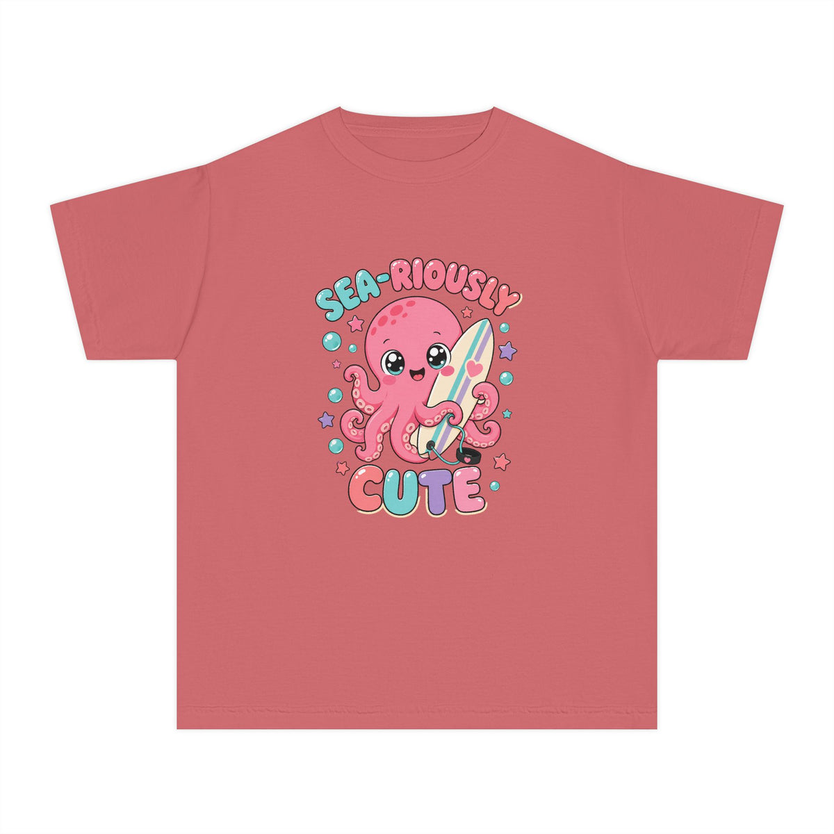 Sea-Riously Cute Kids Tee | Cute Octopus Kids Shirt | Youth Beach T-Shirt | Surf Kid Gift