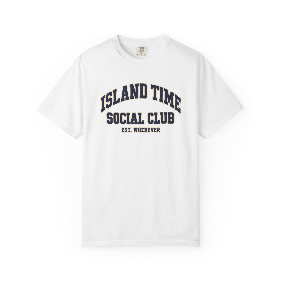 Island Time Social Club Tee | Est. Whenever | Varsity Beach T-Shirt | Comfort Colors Vacation Shirt