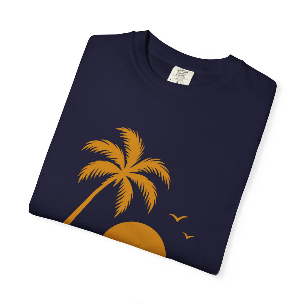 Golden Hour Palm Shirt | Minimal Sunset Wave Lines Tee | Comfort Colors T-Shirt