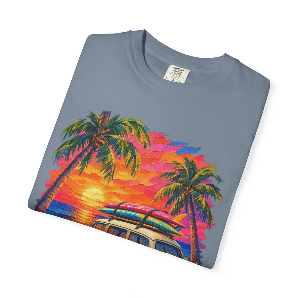 Surf Van Sunset Shirt | Retro Camper Van Beach Tee | Comfort Colors T-Shirt