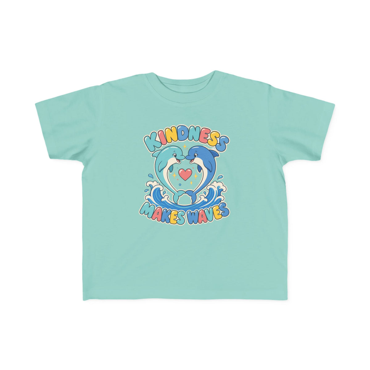 Kindness Makes Waves Kids Tee | Kindness Dolphin Kids Shirt | Toddler Beach T-Shirt | Surf Kid Gift