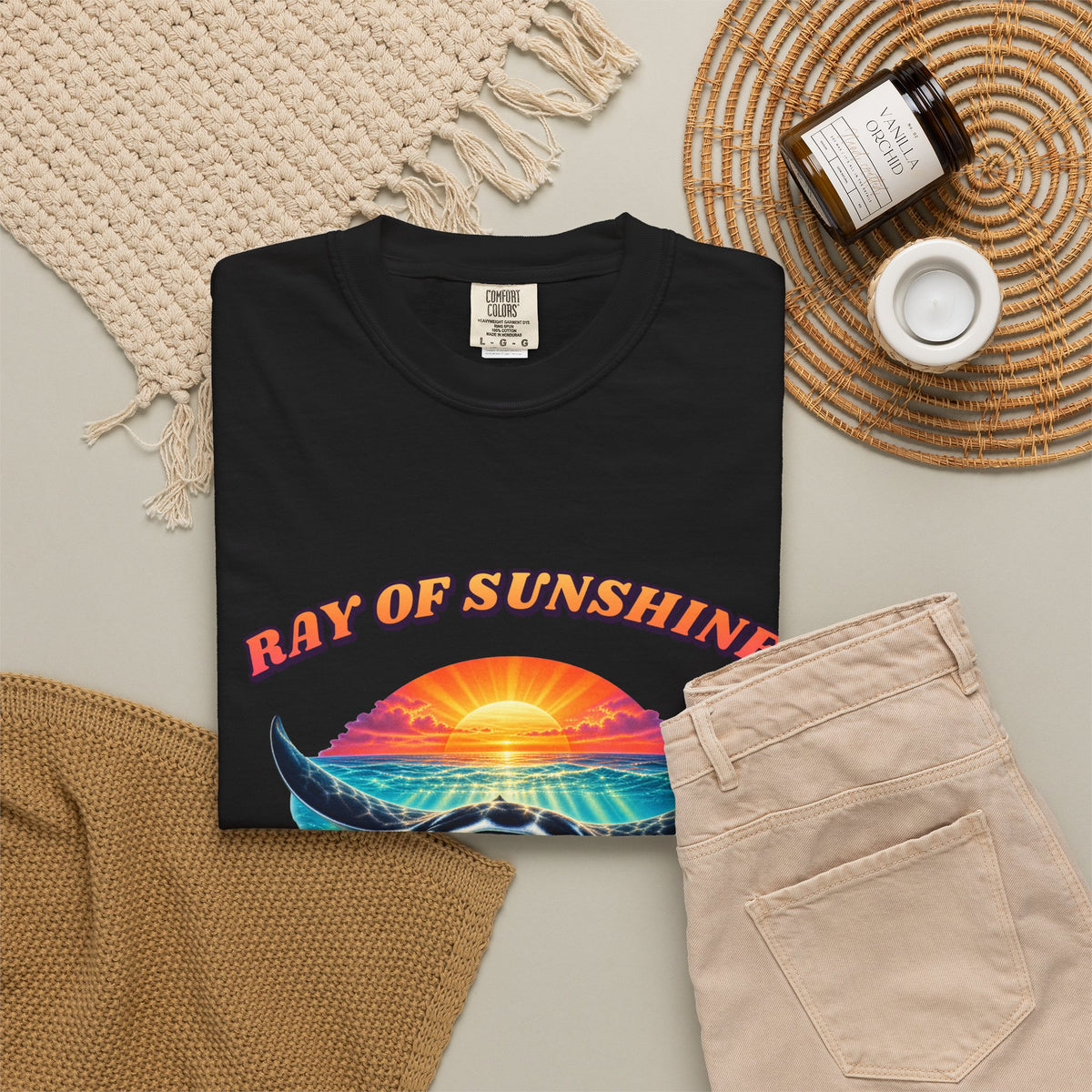 Ray Of Sunshine Stingray Shirt | Manta Ray Bootleg Tee | Comfort Colors T-Shirt