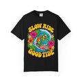 Slow Ride Good Tide Tee | Sea Turtle Surf Shirt | Groovy 70s Beach T-Shirt | Comfort Colors
