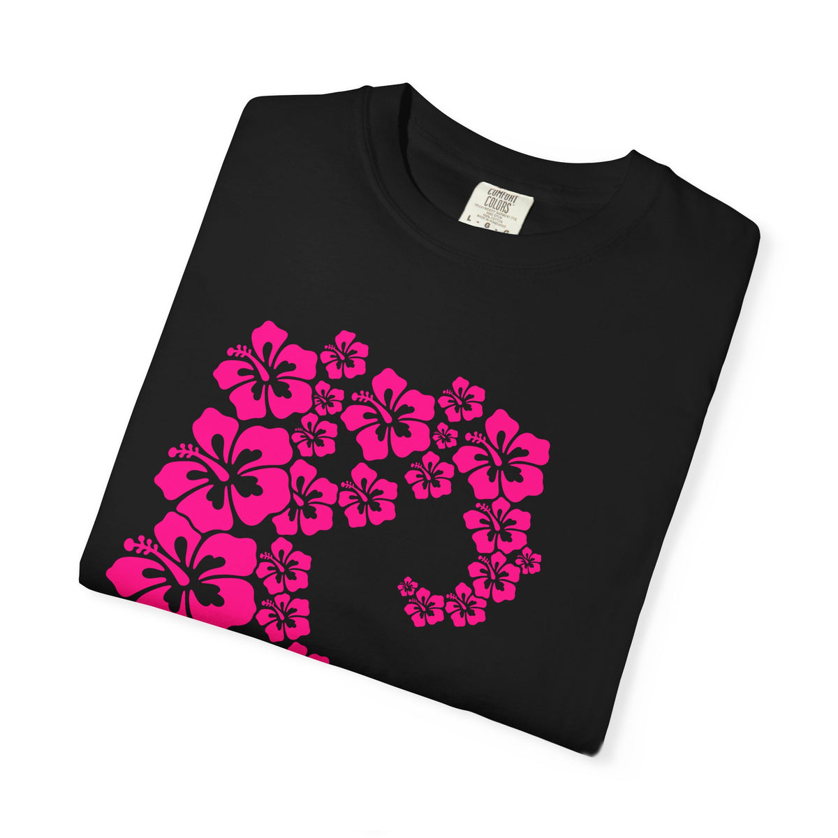 Hibiscus Wave Tee | Pink Flower Wave Shirt | Tropical Hawaiian Hibiscus T-Shirt | Comfort Colors