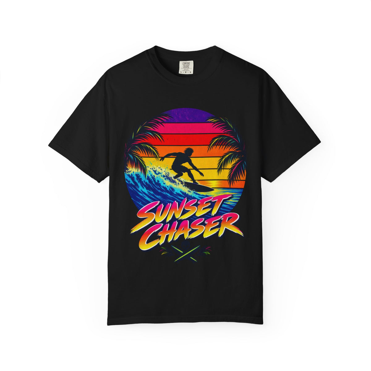 Sunset Chaser Tee | Retro Sunset Shirt | Tropical Surf T-Shirt | Comfort Colors