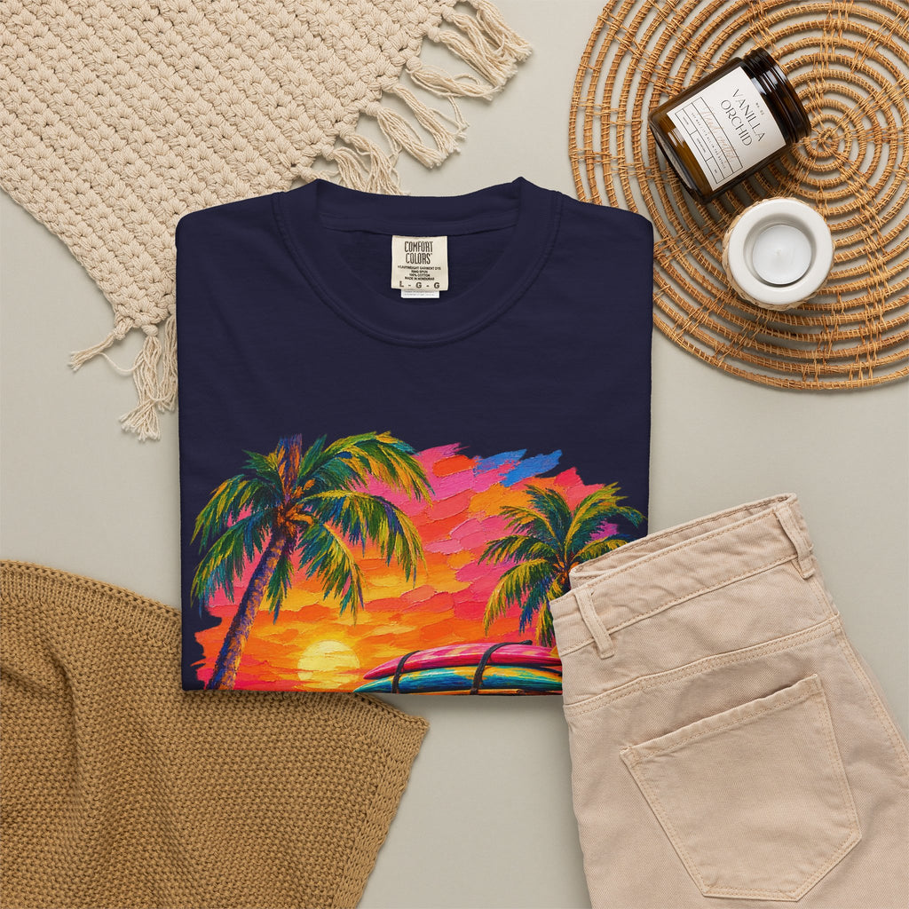 Surf Van Sunset Shirt | Retro Camper Van Beach Tee | Comfort Colors T-Shirt