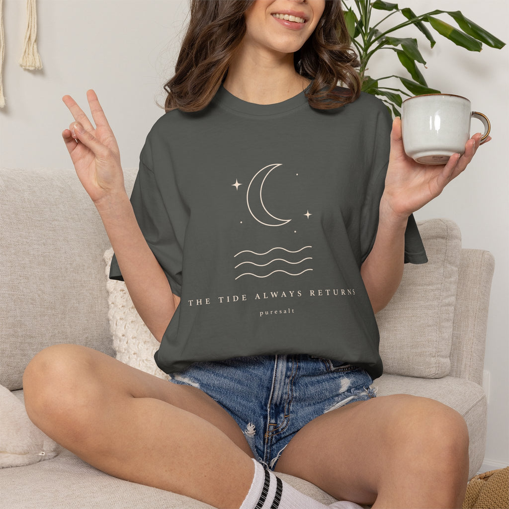 Moon Tide Graphic T‑Shirt — "The Tide Always Returns"