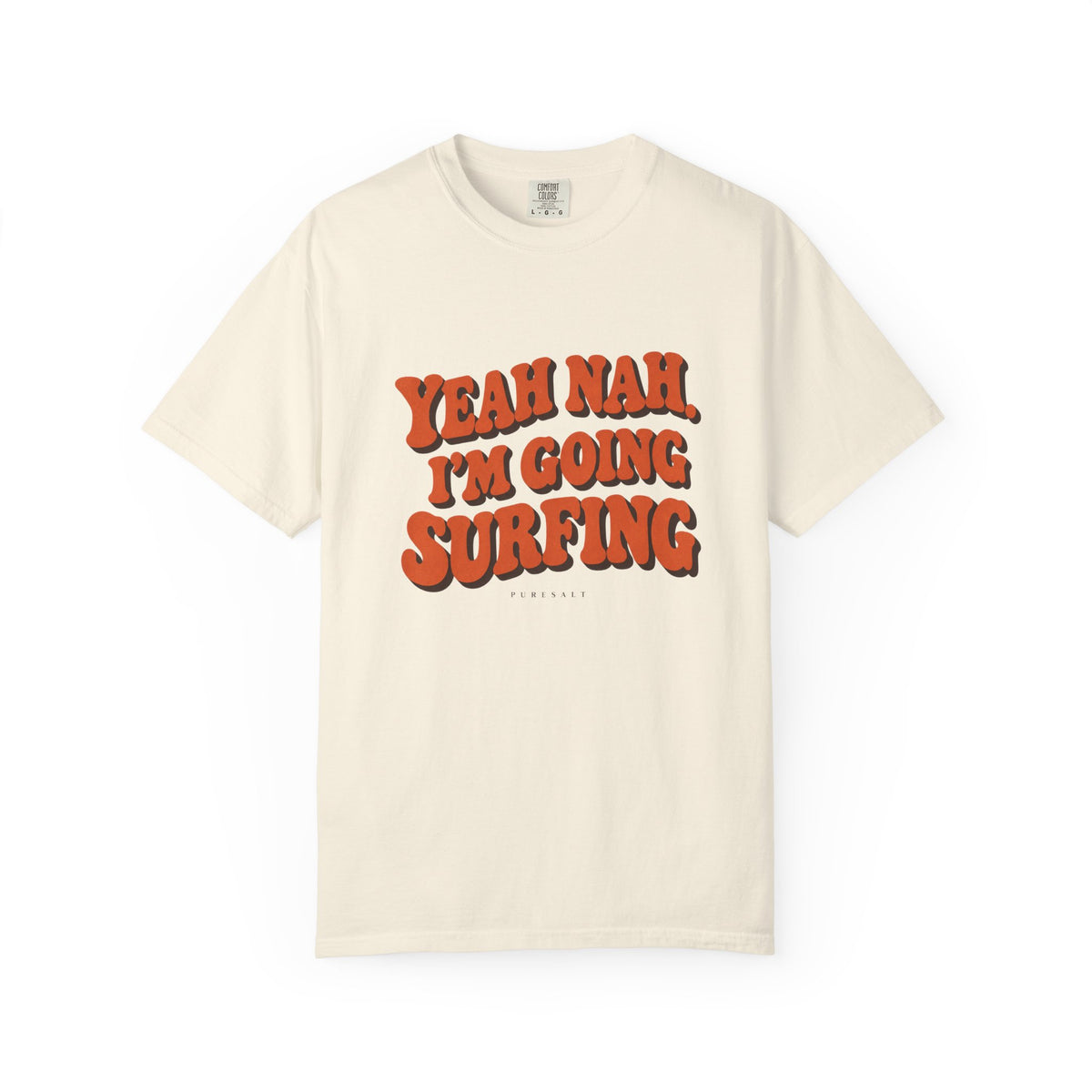 Yeah Nah I'm Going Surfing T-shirt | Retro Orange Surf Quote