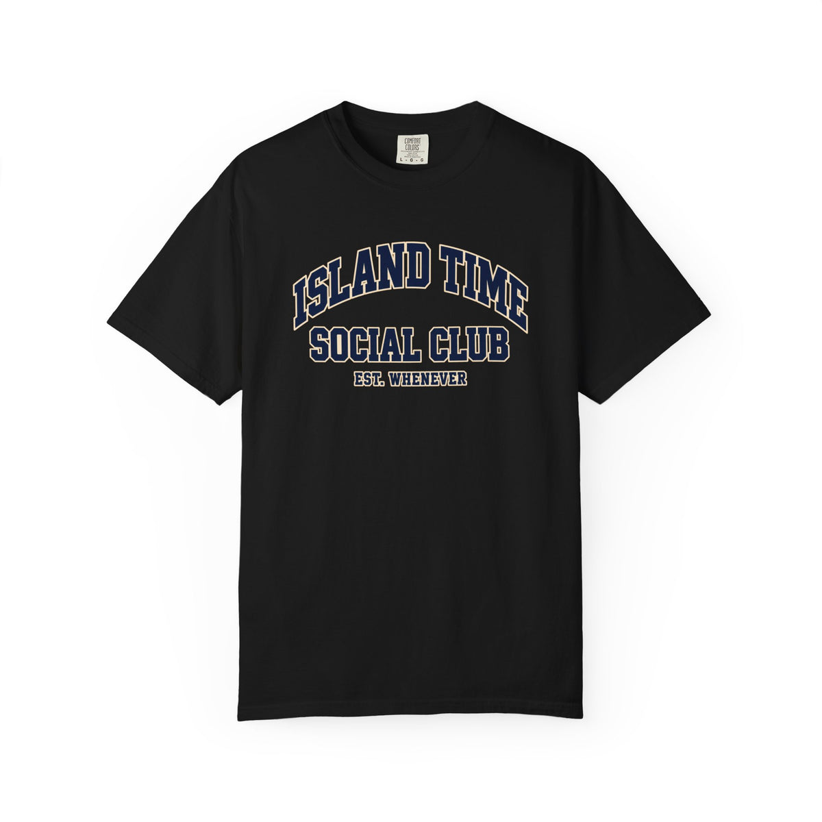 Island Time Social Club Tee | Est. Whenever | Varsity Beach T-Shirt | Comfort Colors Vacation Shirt