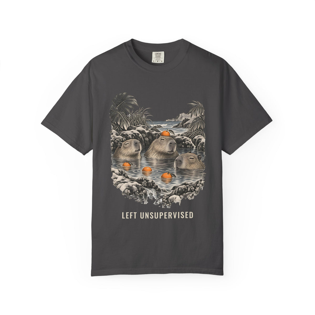 Left Unsupervised Capybaras Shirt | Funny Capybara Tee | Comfort Colors T-Shirt