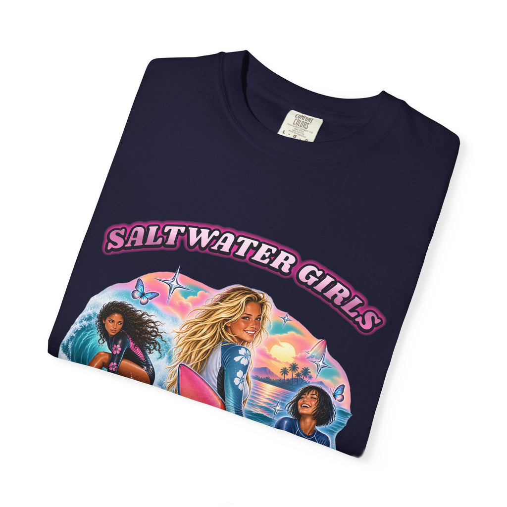 Saltwater Girls Shirt | Ride Like A Girl Surf Tee | Comfort Colors T-Shirt