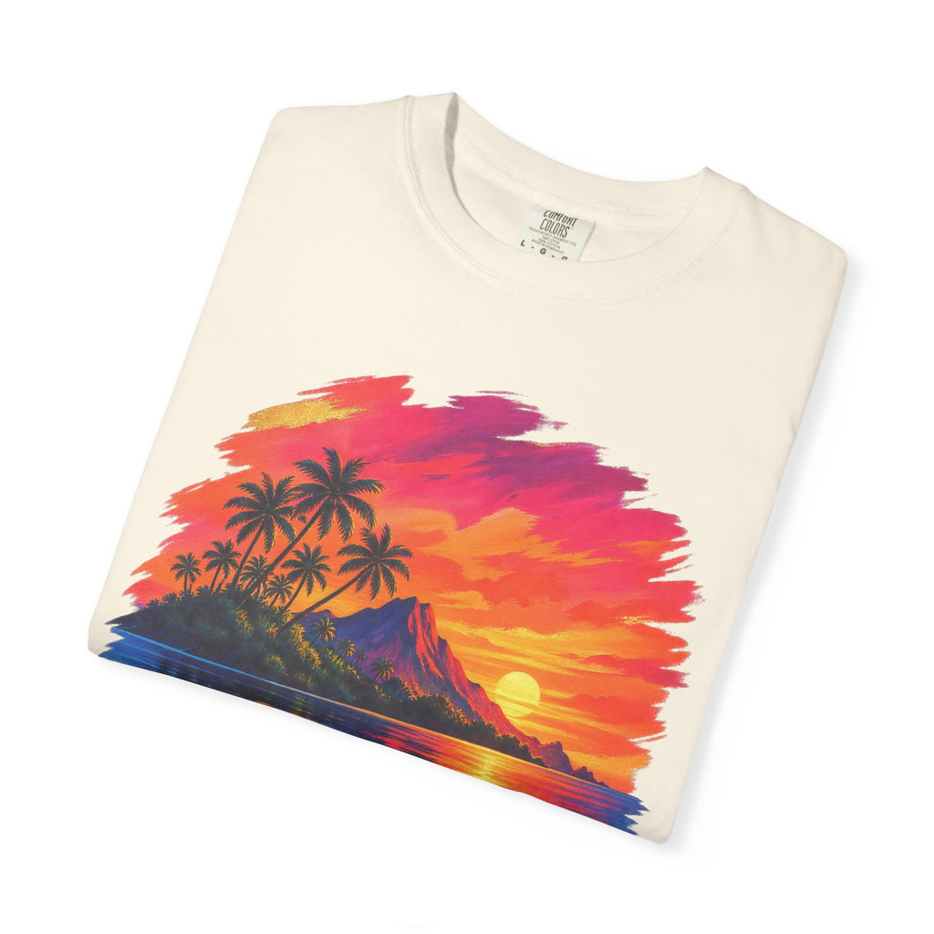Volcano Island Sunset Shirt | Tropical Island Wave Tee | Comfort Colors T-Shirt