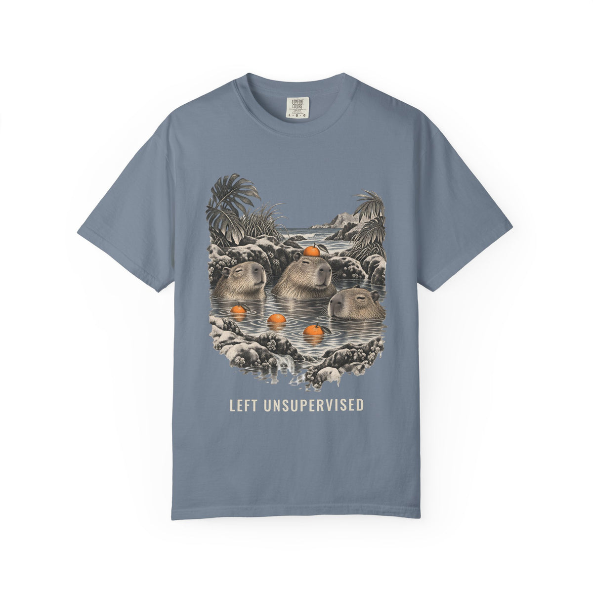 Left Unsupervised Capybaras Shirt | Funny Capybara Tee | Comfort Colors T-Shirt