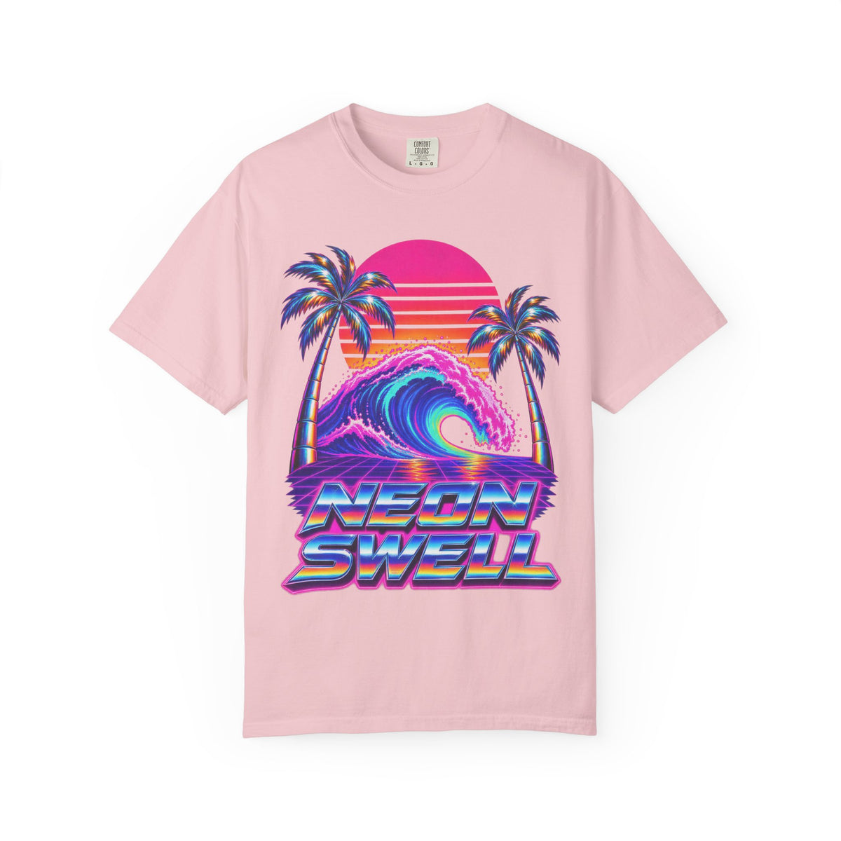 Neon Swell Tee | 80s Neon Surf Shirt | Retro Wave T-Shirt | Comfort Colors