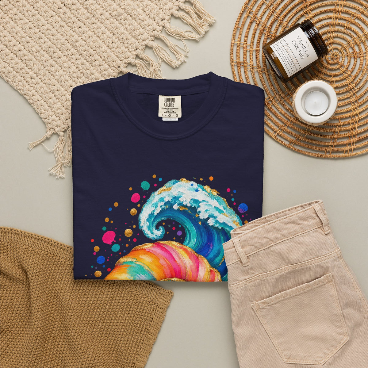 Spiral Seashell Wave Shirt | Pastel Shell Ocean Tee | Comfort Colors T-Shirt