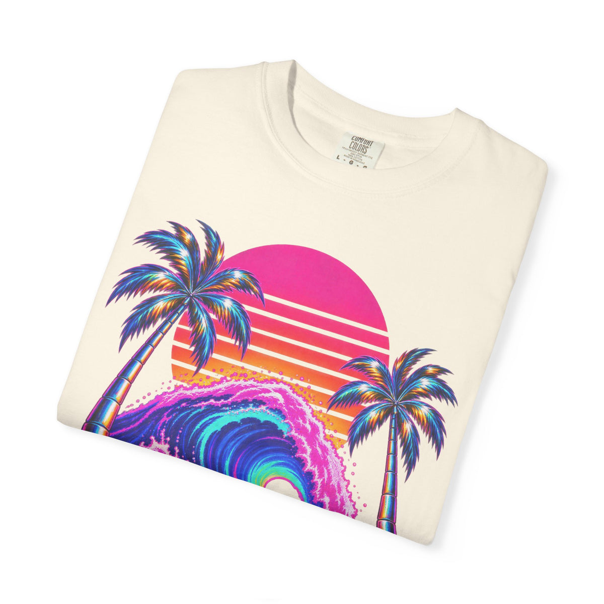 Neon Swell Tee | 80s Neon Surf Shirt | Retro Wave T-Shirt | Comfort Colors
