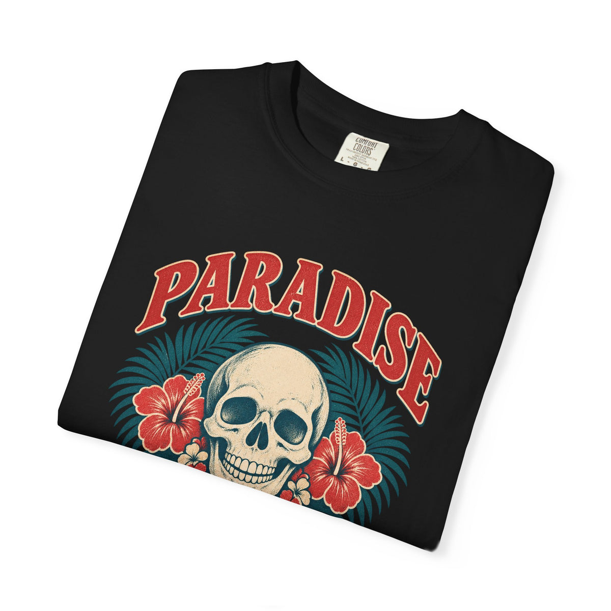 Paradise Lost and Found Tee | Tropical Skull Hibiscus Shirt | Vintage Surf T-Shirt | Comfort Colors Pepper