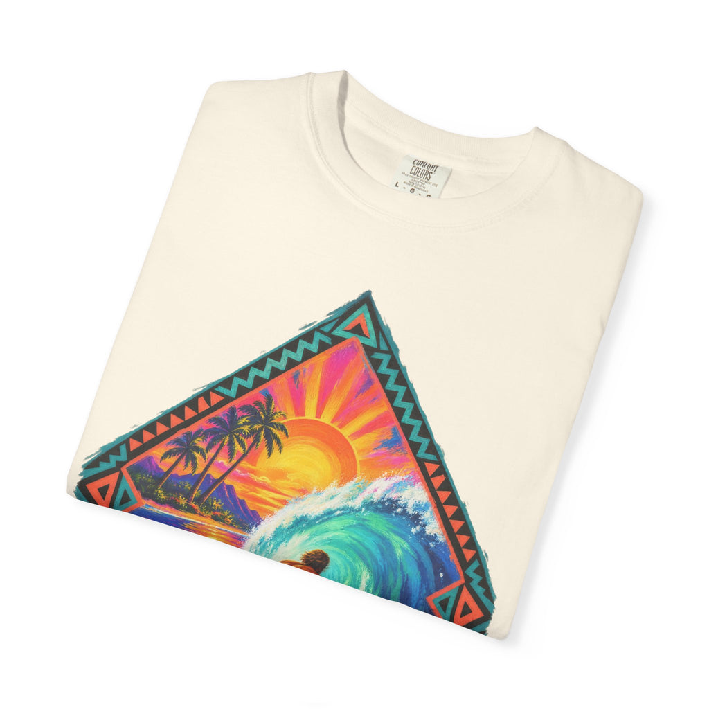 Tribal Barrel Wave Surf Shirt | Polynesian Surfer Tee | Comfort Colors T-Shirt
