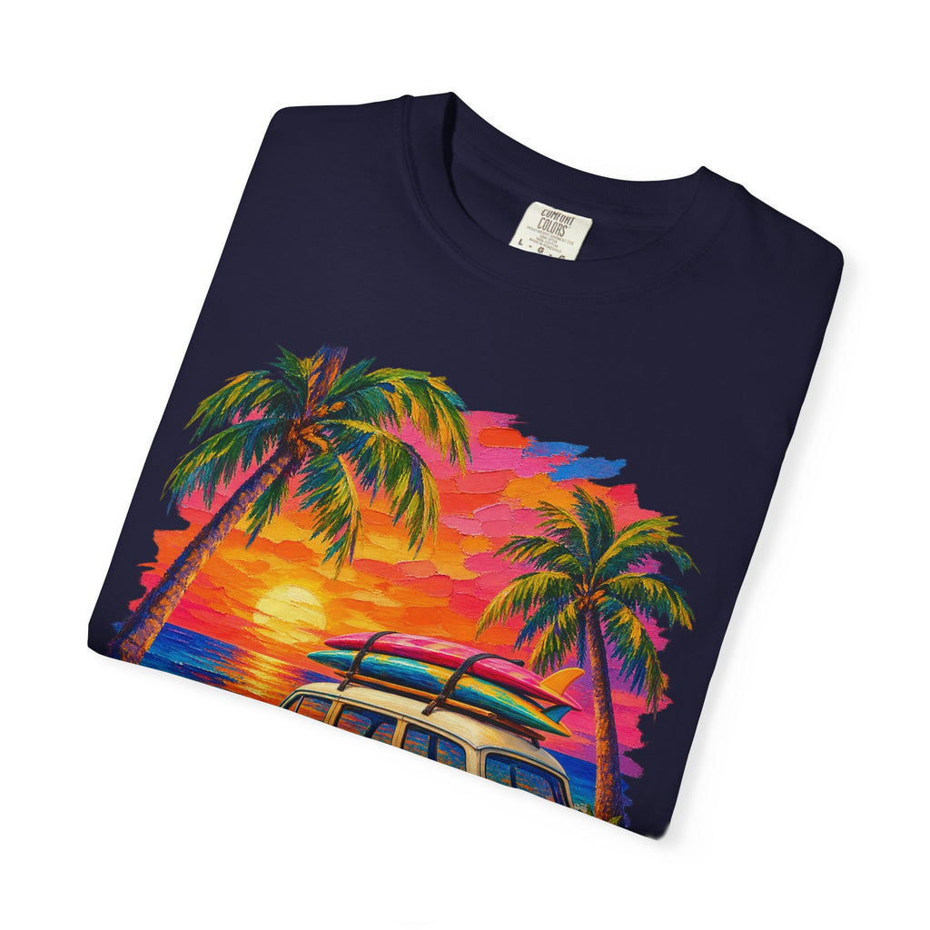 Surf Van Sunset Shirt | Retro Camper Van Beach Tee | Comfort Colors T-Shirt