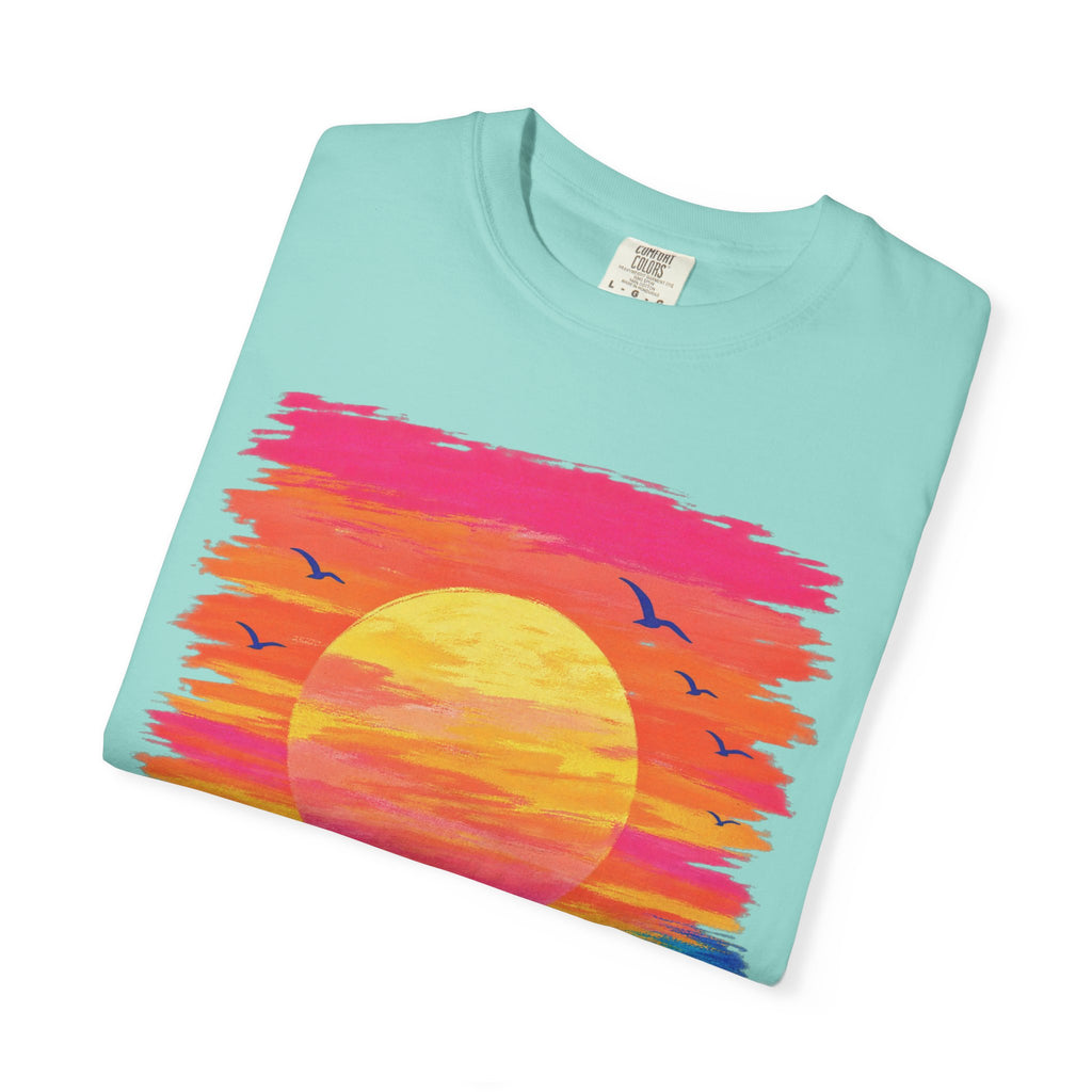 Grunge Sunset Surfer Shirt | Retro Stripe Surf Tee | Comfort Colors T-Shirt