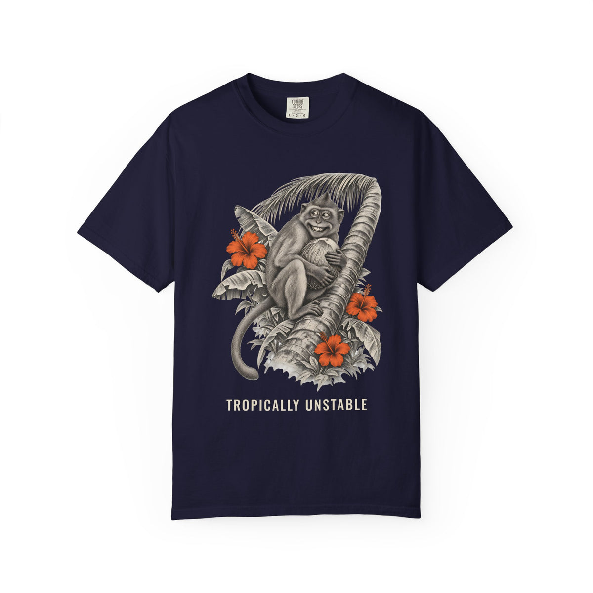 Tropically Unstable Monkey Shirt | Funny Vintage Jungle Tee | Comfort Colors T-Shirt