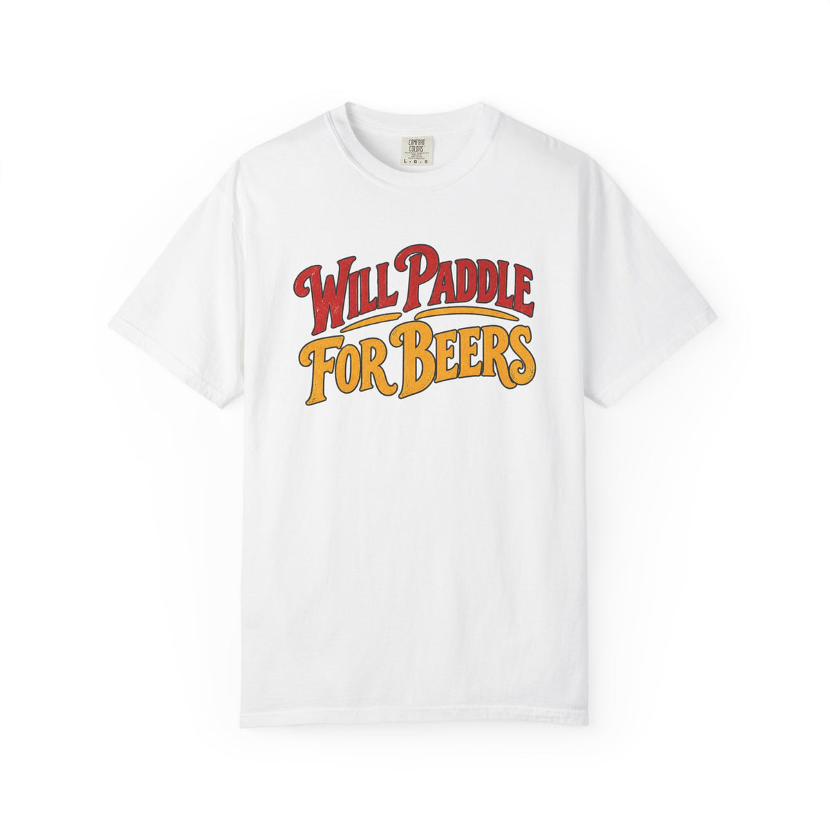 Will Paddle For Beers Tee | Funny Surf Beer Shirt | Kayak SUP Paddle T-Shirt | Comfort Colors Surfer Gift