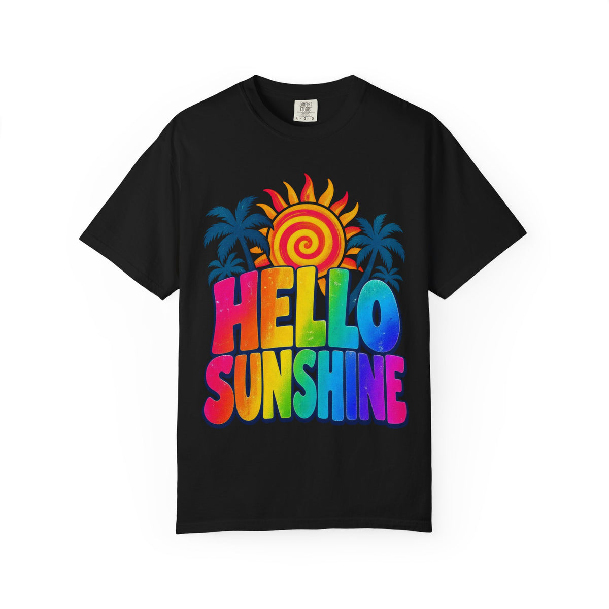 Hello Sunshine Tee | Retro Spiral Sun Shirt | Cute Summer T-Shirt | Comfort Colors