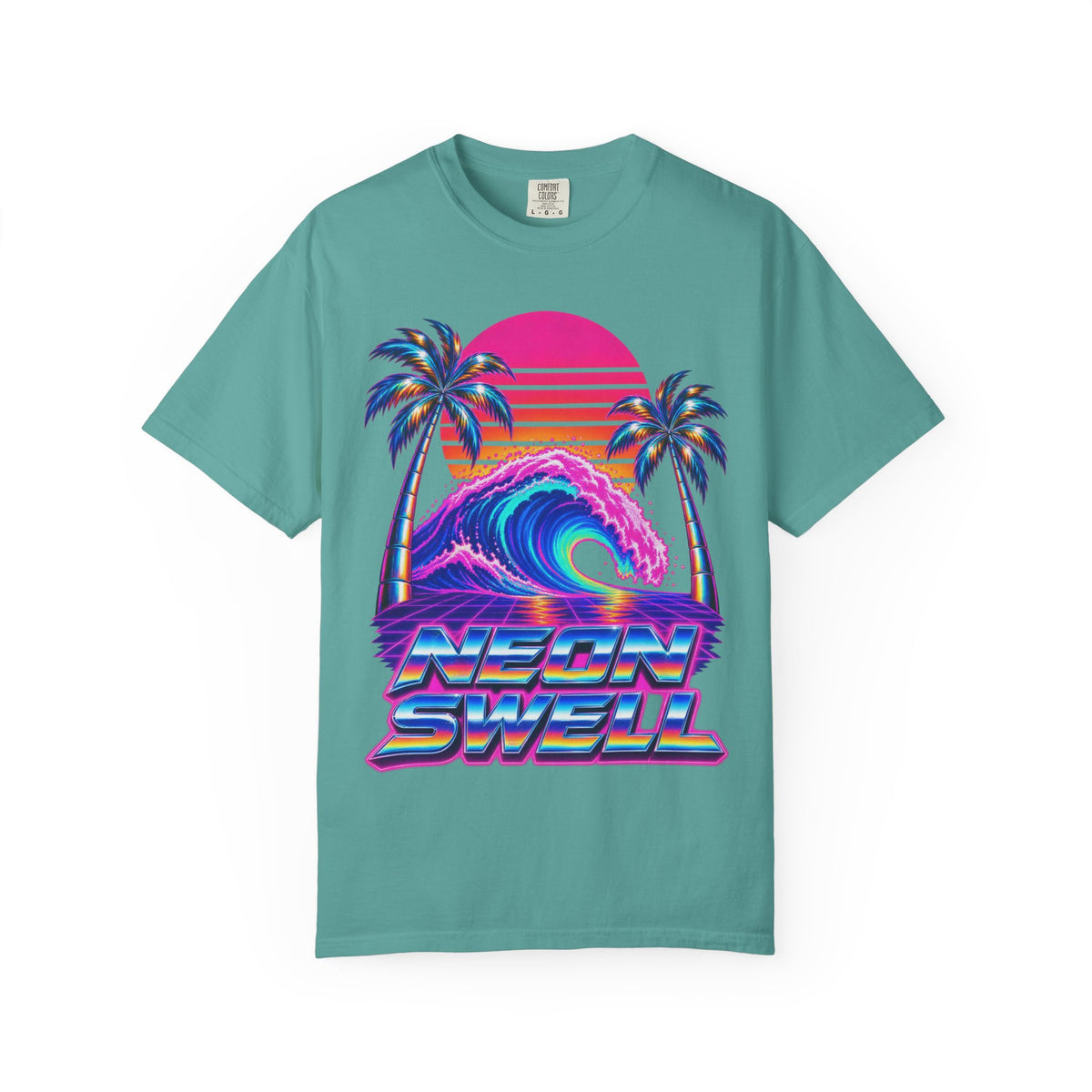 Neon Swell Tee | 80s Neon Surf Shirt | Retro Wave T-Shirt | Comfort Colors